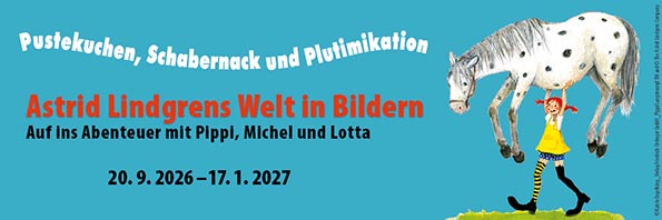 Motiv zur Ausstellung Astrid Lindgrens Welt in Bildern in der LUDWGGALERIE im Schloss Oberhausen. Motiv: LUDWIGGALERIE