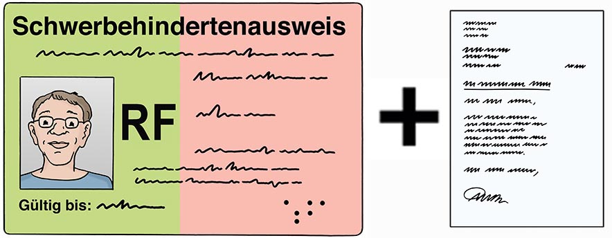 Bild zeigt einen Schwerbehindertenausweis und ein Schreiben