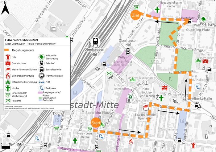 Routenplanung Parks und Parken