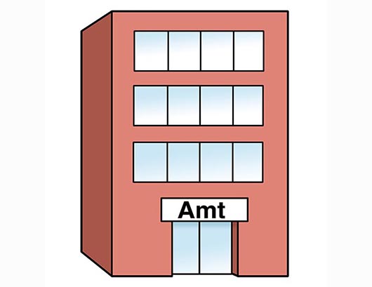 Amt, Grafik: Lebenshilfe für Menschen mit geistiger Behinderung Bremen e.V. Illustrator Stefan Albers, Atelier Fleetinsel, 2013