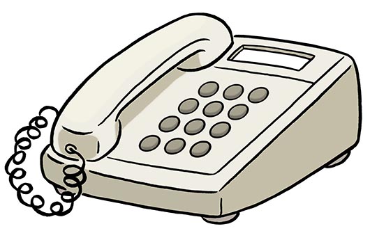 Telefon, Grafik: Lebenshilfe für Menschen mit geistiger Behinderung Bremen e.V. Illustrator Stefan Albers, Atelier Fleetinsel, 2013