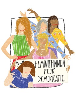 Zeigt Bild Feministinnen für Demokratie, Illustraion: Isabel Blumenthal