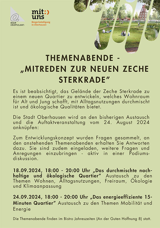 Flyer THEMENABENDE - „MITREDEN ZUR NEUEN ZECHESTERKRADE”